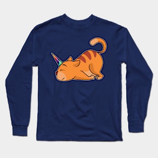 Unicorn cat kitten caticorn with rainbow horn Long Sleeve T-Shirt